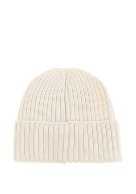 Berretto Tricot Bianco Con Patch Logo MONCLER ENFANT | 954-3B00012 M1131030